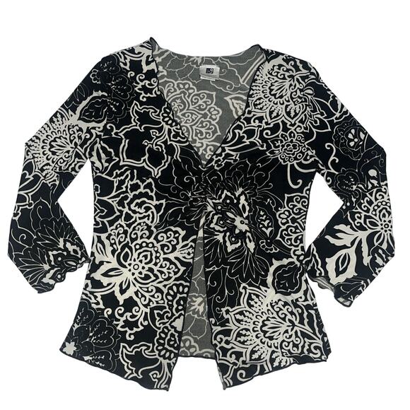 Perfect 90s Sz M Going Out Midriff 3/4 Sleeve Top Blouse Floral Y2K B5 - Picture 1 of 10